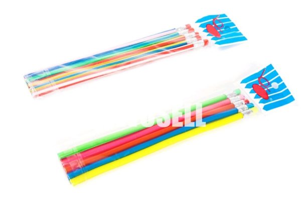 5pcs Colorful soft Bendable Flexible Pencils for sale 01-yiwusell.cn