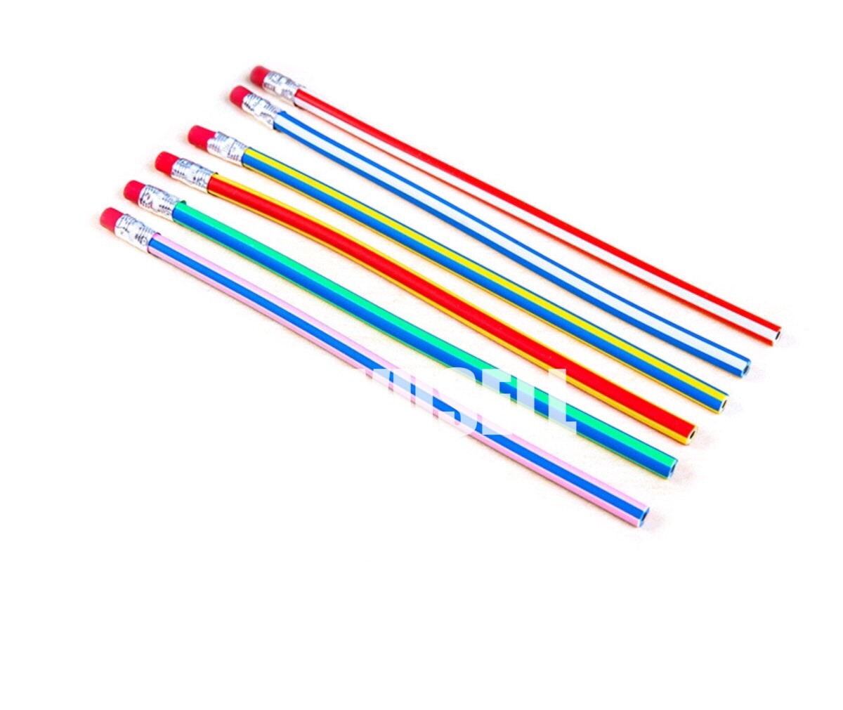  Zonon 24 Pieces Flexible Bendable Pencils Soft Bendy Pencils  Colorful Stripe Bendable Pencils Colored Bend Pencils