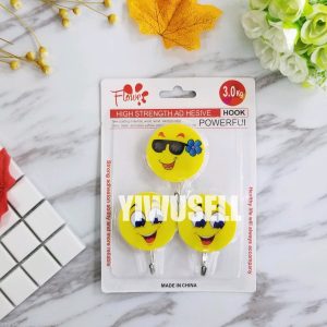 Best 3pcs Smile face Adhesive Hooks for sale 08-yiwusell.cn